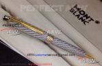 Perfect Replica Mont Blanc SS Meisterstuck Gold Clip Ballpoint Pens Best Replica